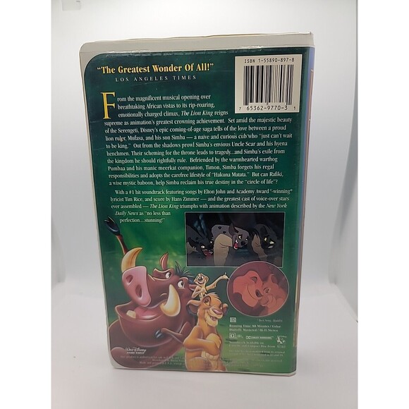 PETER PAN (VHS, 1990) Walt Disney’s Classic, Black Diamond Edition and Many more - Picture 7 of 11